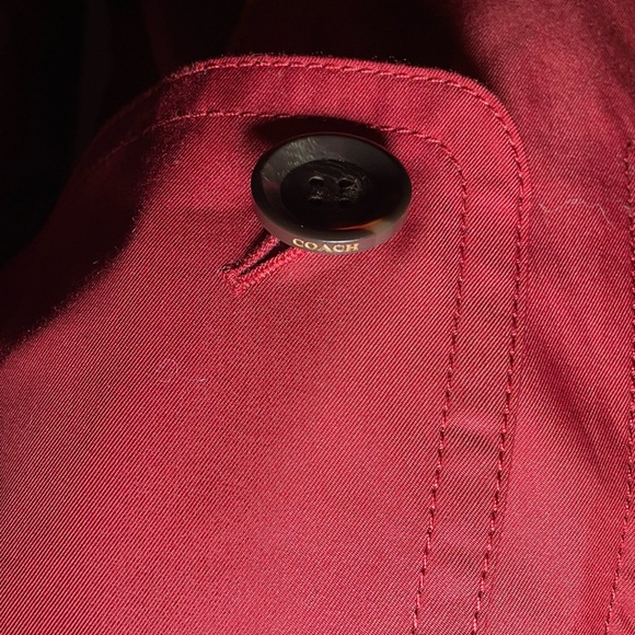 Coach Cherry Red trench-coat  size Large - Picture 5 of 9